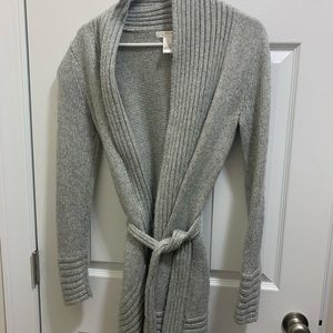 Gray wrap sweater